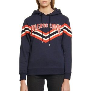 Sandro Hooded Striped Sweatshirt